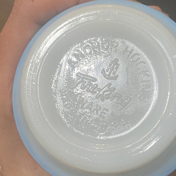 Vintage 6 piece fire king by anchor hocking blue mosaic stacking cups - Picture 14 of 14